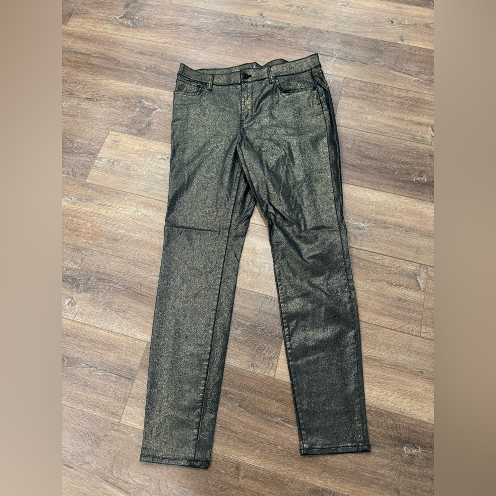 White House Black Market Gold Skinny Jeans